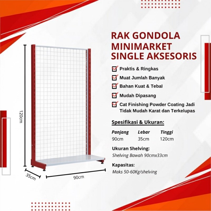 Rak Gondola Single Aksesoris 120cm