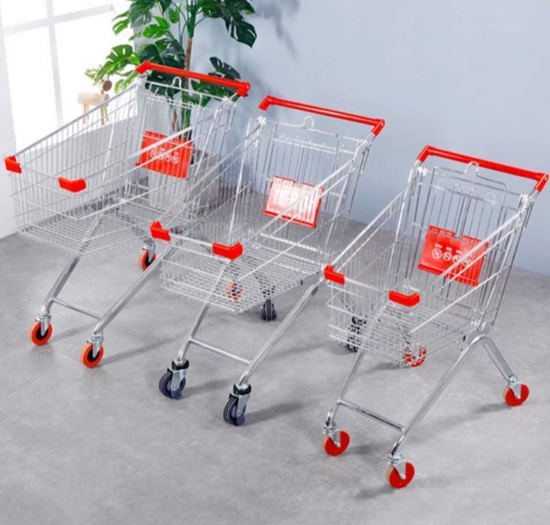 Trolley belanja dengan karet pelindung roda